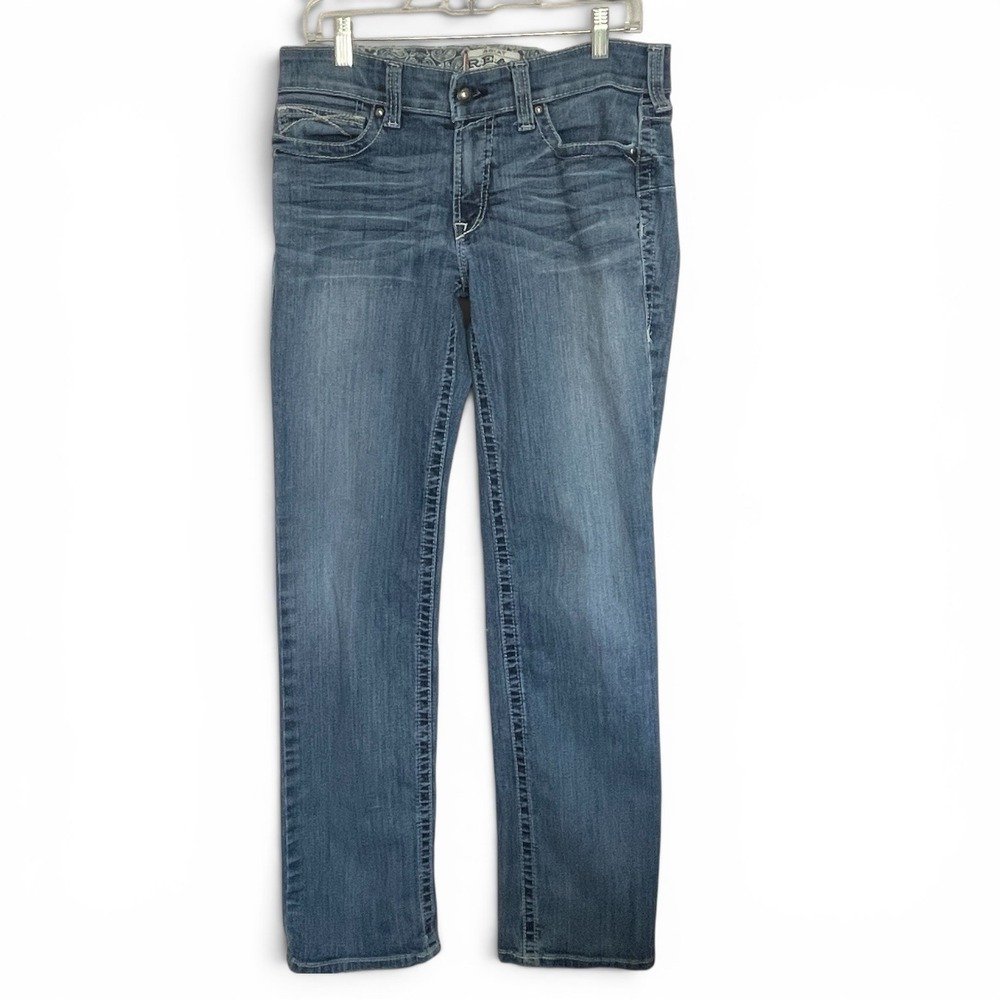Ariat‎ REAL Denim Womens 30L (33x33.5) Straight Leg Jeans Medium Wash Western